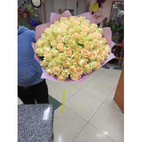 Букет троянда Піч Аваланч 51шт 60 см